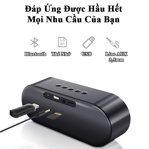 Loa Bluetooth Mini không dây NIQIN chính hãng, Loa mini Bluetooth S6 tích hợp loa kép bass cực chất, hỗ trợ thẻ nhớ, đài FM, Usb