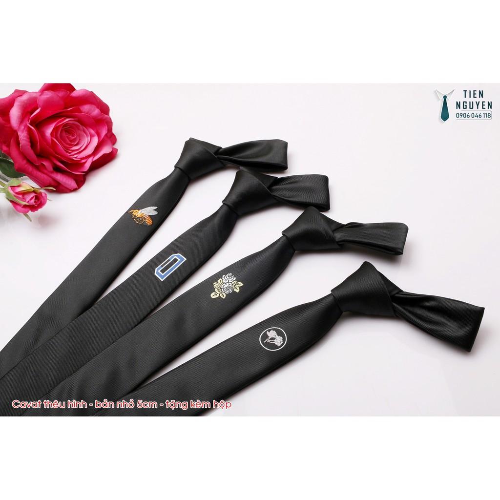 Cà Vạt Nam Bản Nhỏ Hàn Quốc 5cm - Cavat thêu hình