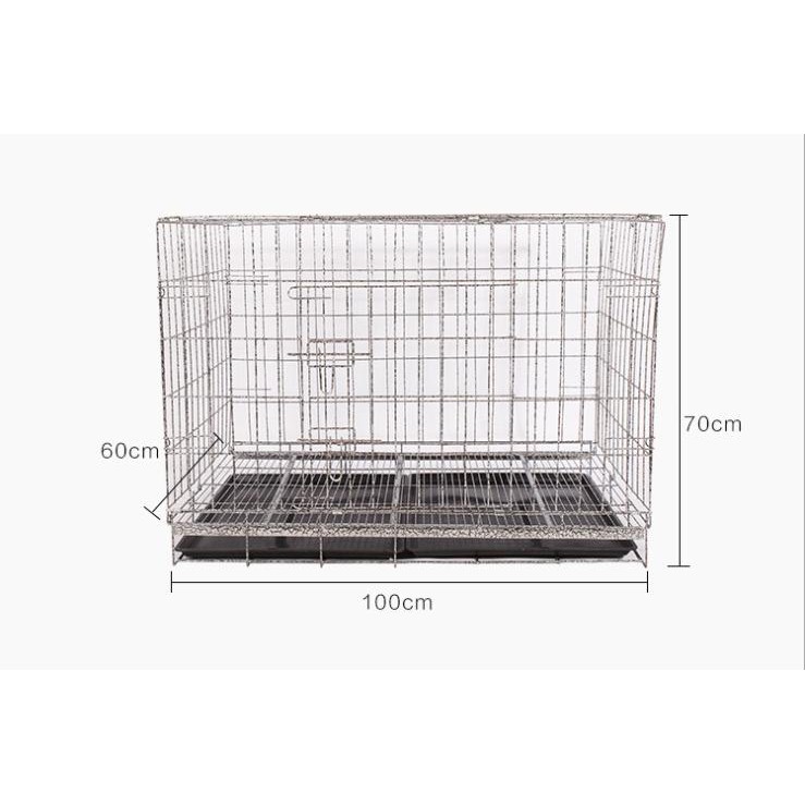 Chuồng chó lớn 1Mx60CMx70CM Gấp Gọn Dành Cho Pet Lớn , Chuồng Thú Cưng sơn Tĩnh Điện. Tặng kèm khay