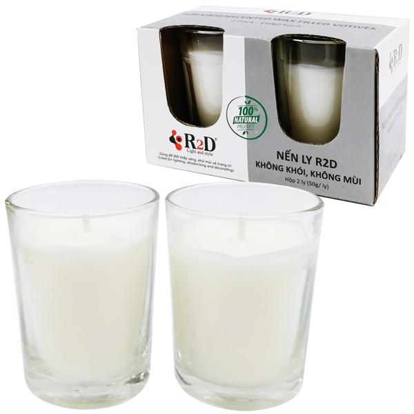 Hộp 2 Nến Ly Không Khói Không Mùi R2D (50gr/ Ly)