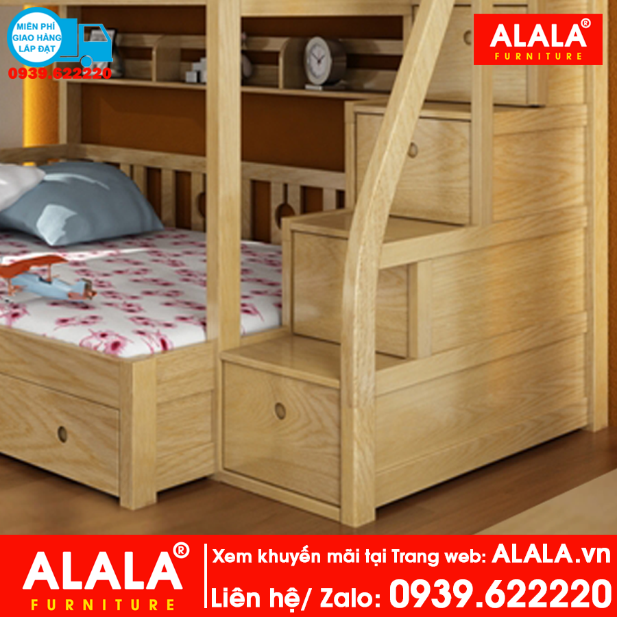 Giường tầng ALALA104 gỗ thông nhập khẩu - www.ALALA.vn® - Za.lo: 0939.622220