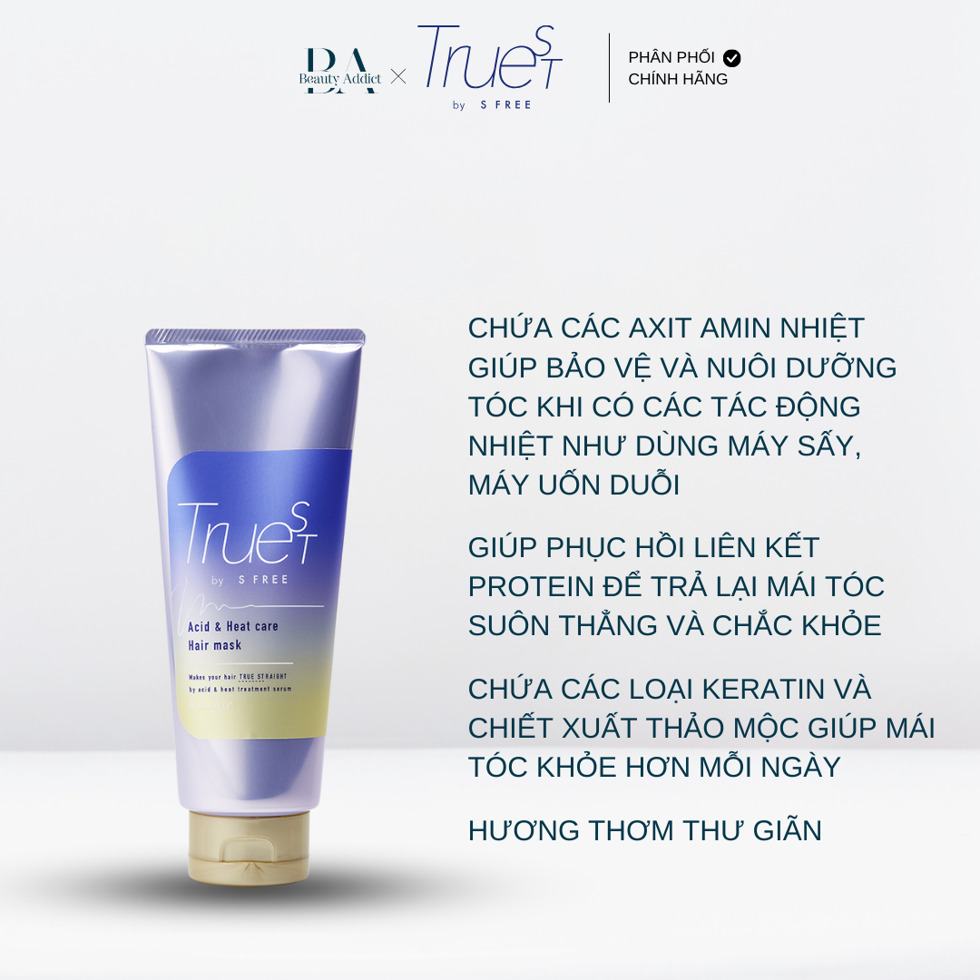 Mặt nạ ủ tóc chăm sóc tóc nhiệt Truest by S FREE Acid&amp;Heat Care Hair Mask