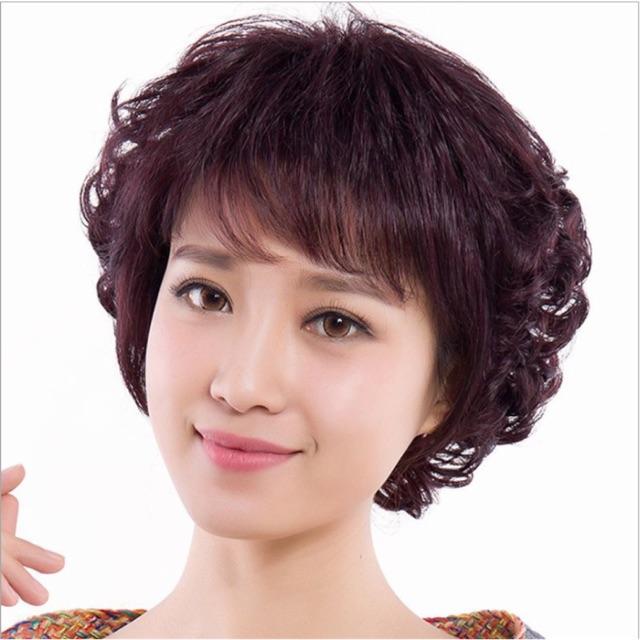 Tóc giả nữ nguyên đầu trung niên Hàn Quốc cao cấp - TG48