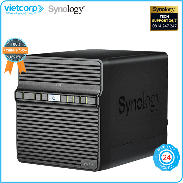 Thiết bị lưu trữ NAS Synology DS423 (Đen) - Hàng Chính Hãng