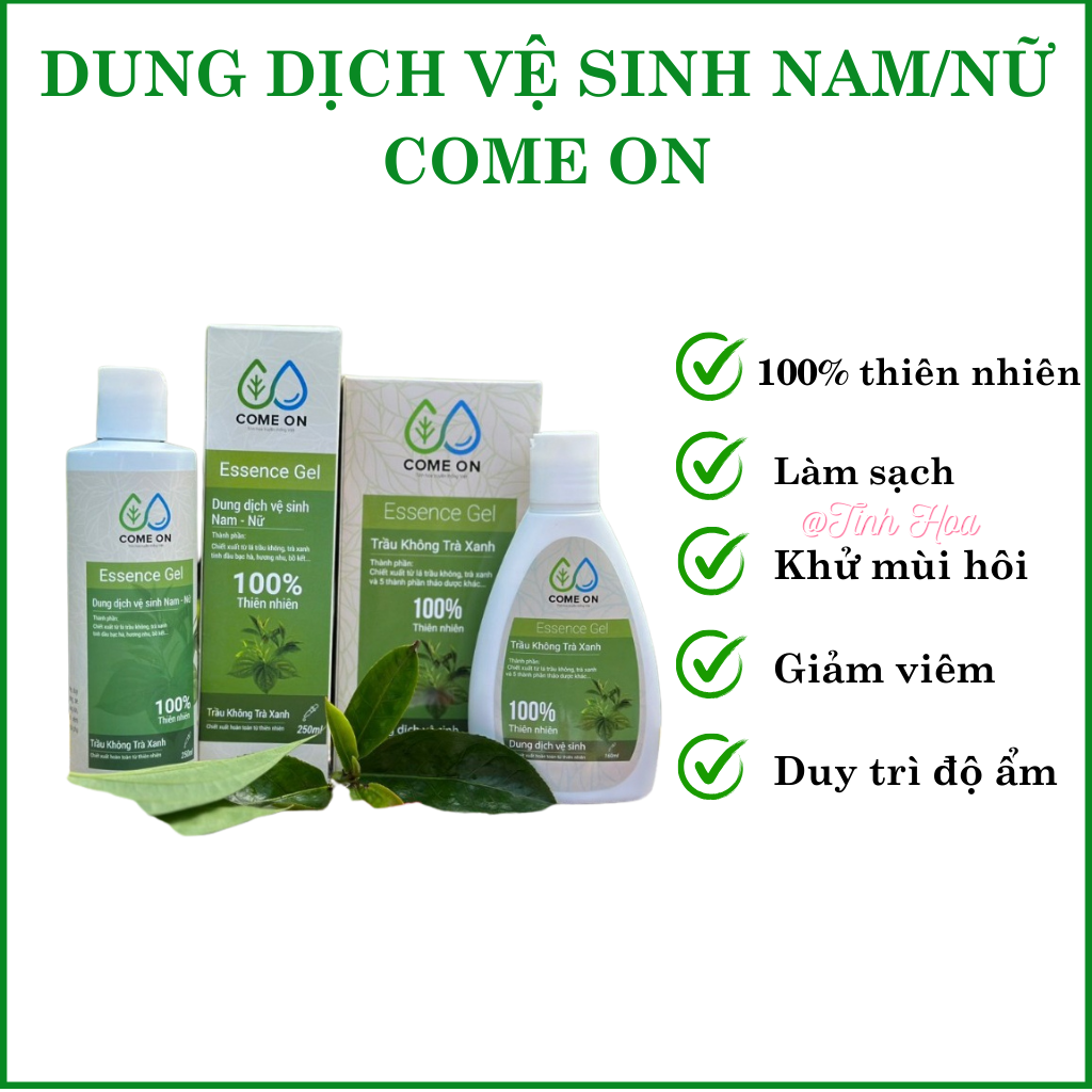 Dung dịch vệ sinh Nam/Nữ Come On chai 250ml100% thiên nhiên khử mùi hôi giảm viêm