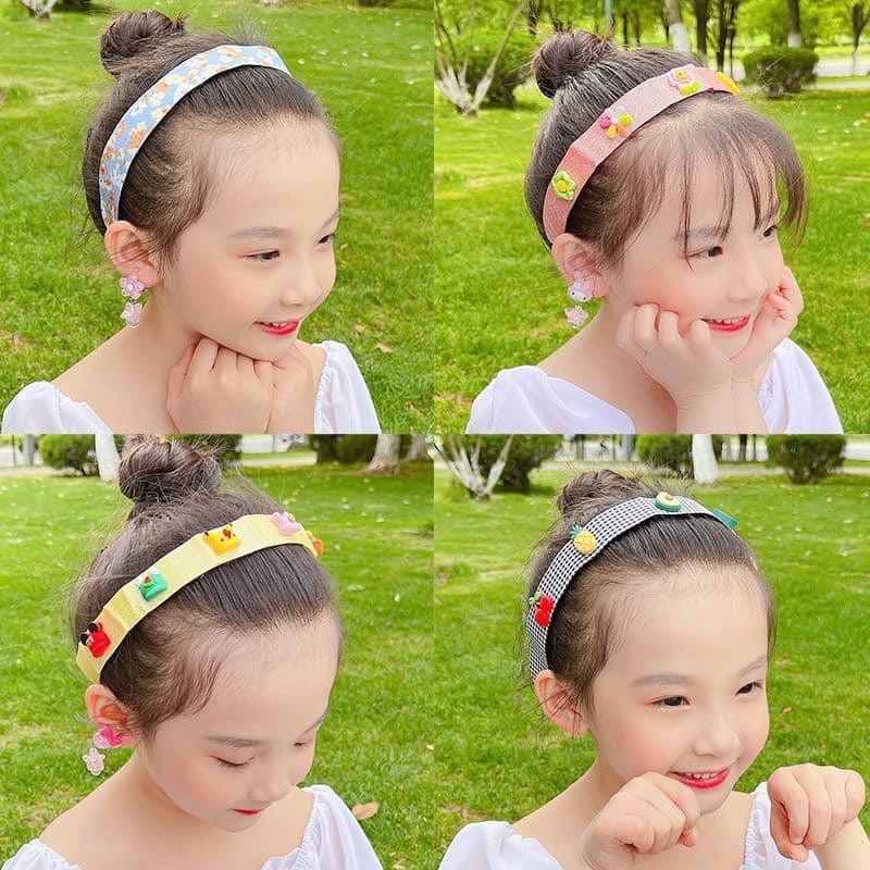 Bờm vải dính gắn icon dễ thương cho bé gái