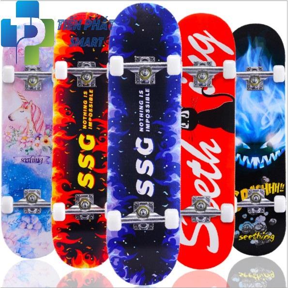 Ván Trượt Skateboard Gỗ Phong 7 Lớp , Mặt Nhám Cao Cấp, Ván Trượt Thể Thao Chuyên Nghiệp( Nhiều màu lạ mắt)