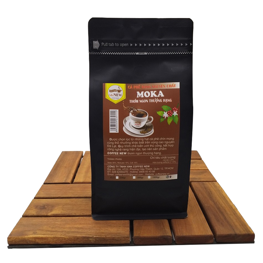 Cà phê MOKA - Trọng Lượng 200g, 500g, 1kg - Rang Mộc Nguyên Chất  - Pha Phin Hoặc Pha Máy - Hương Trái Cây Nồng Nàn, Vị Chua Thanh Thoát, Nước Màu Hổ Phách, Hậu Ngọt - Coffee New