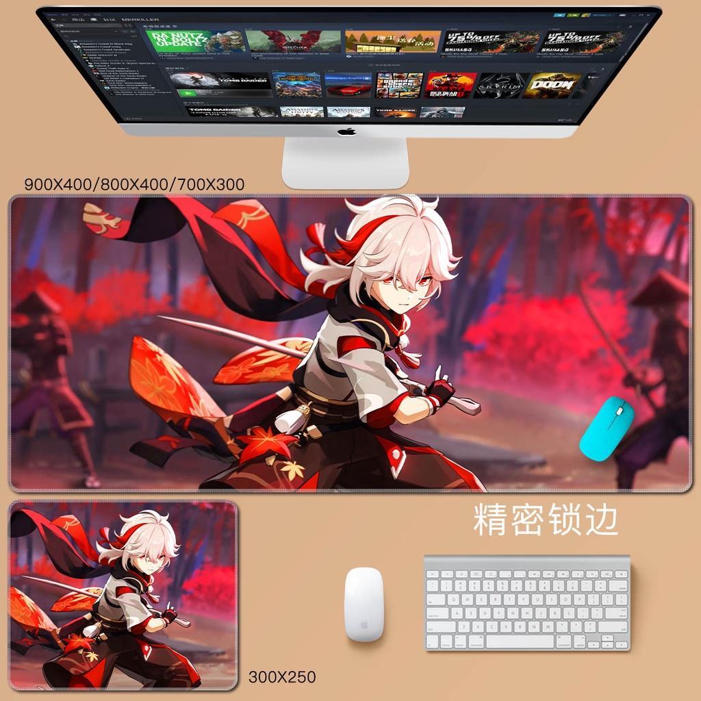 Tấm lót chuột và bàn phím máy tính bằng cao su in hình nhân vật trong game Genshin Impact