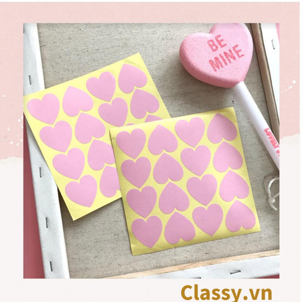 Bộ 16 Sticker hình trái tim Classy dán hộp bánh handmade, quà tặng DYI dễ thương, tem dán quà tặng, túi giấy, thiệp Q680