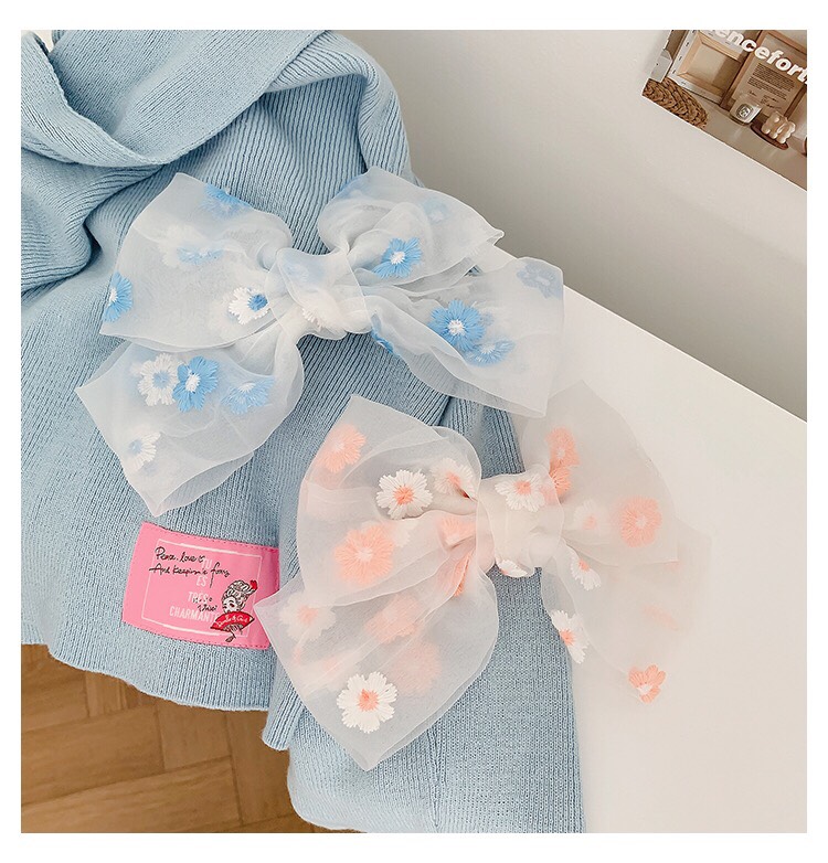 dây cột tóc scrunchies - kẹp tóc nơ hoa