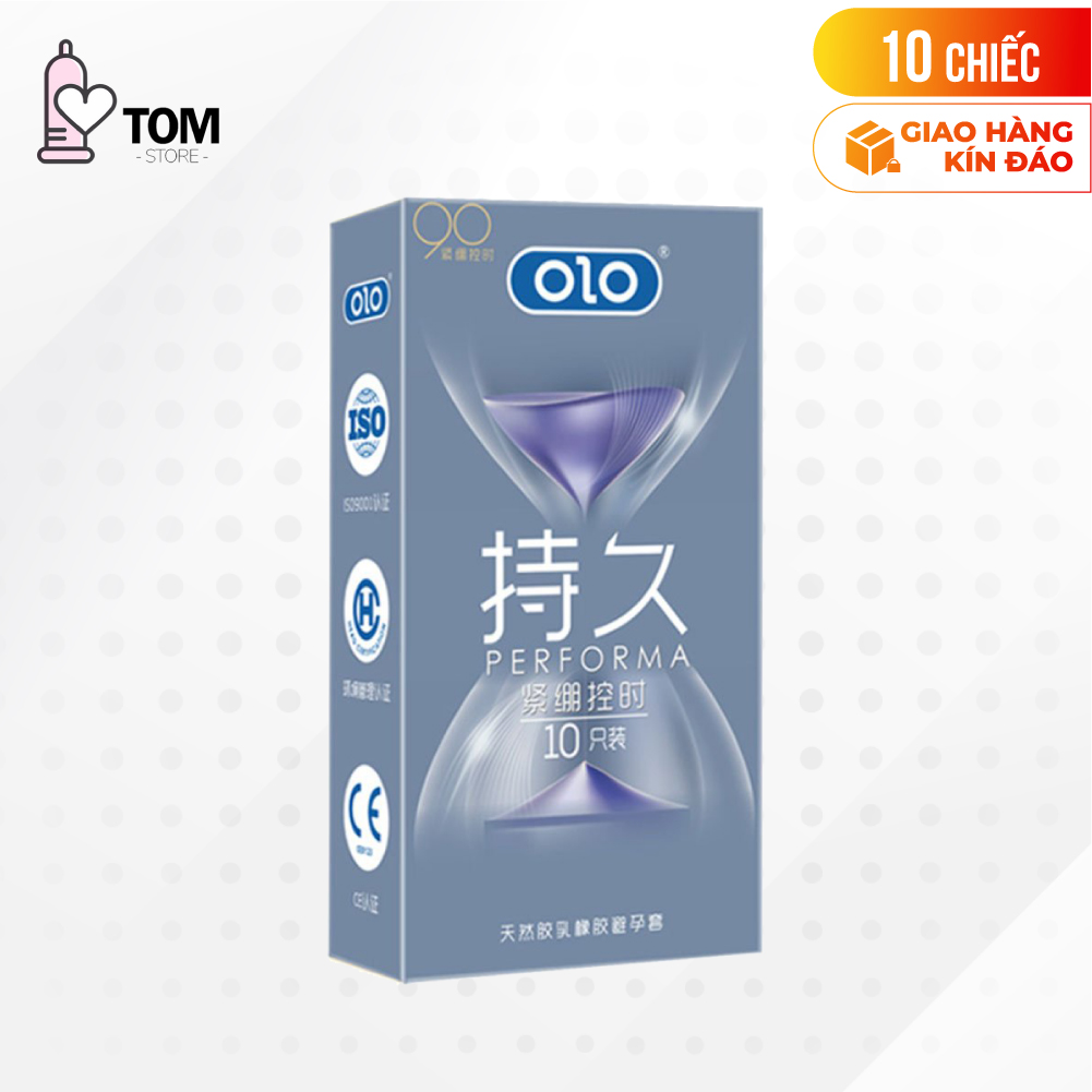 [Hộp 10 cái] Bao cao su OLO 0.01 Đồng Hồ Xanh - Kéo dài thời gian, hương vani