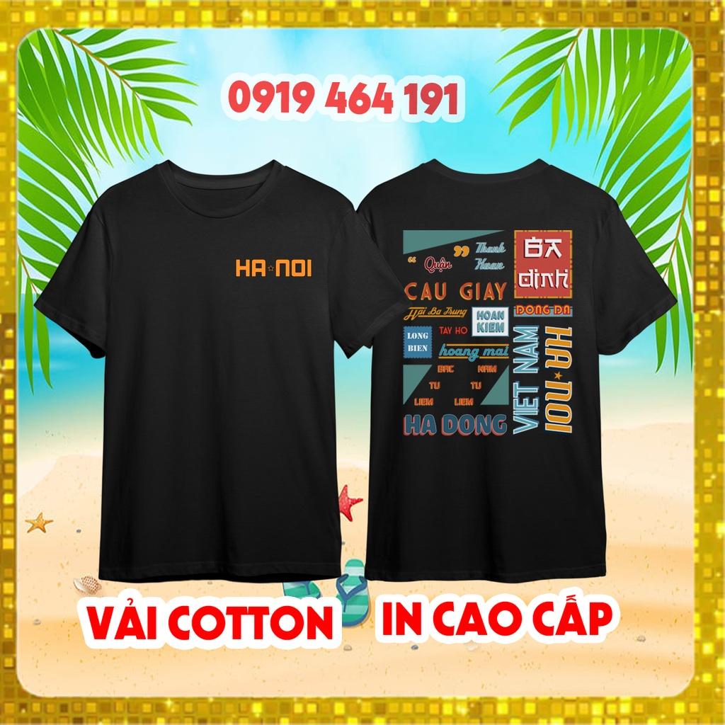 Áo thun in 2 mặt Hà nội unisex tay lỡ