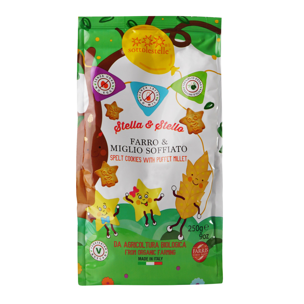 Bánh qui hạt kê hữu cơ cho bé Sottolestelle 250g