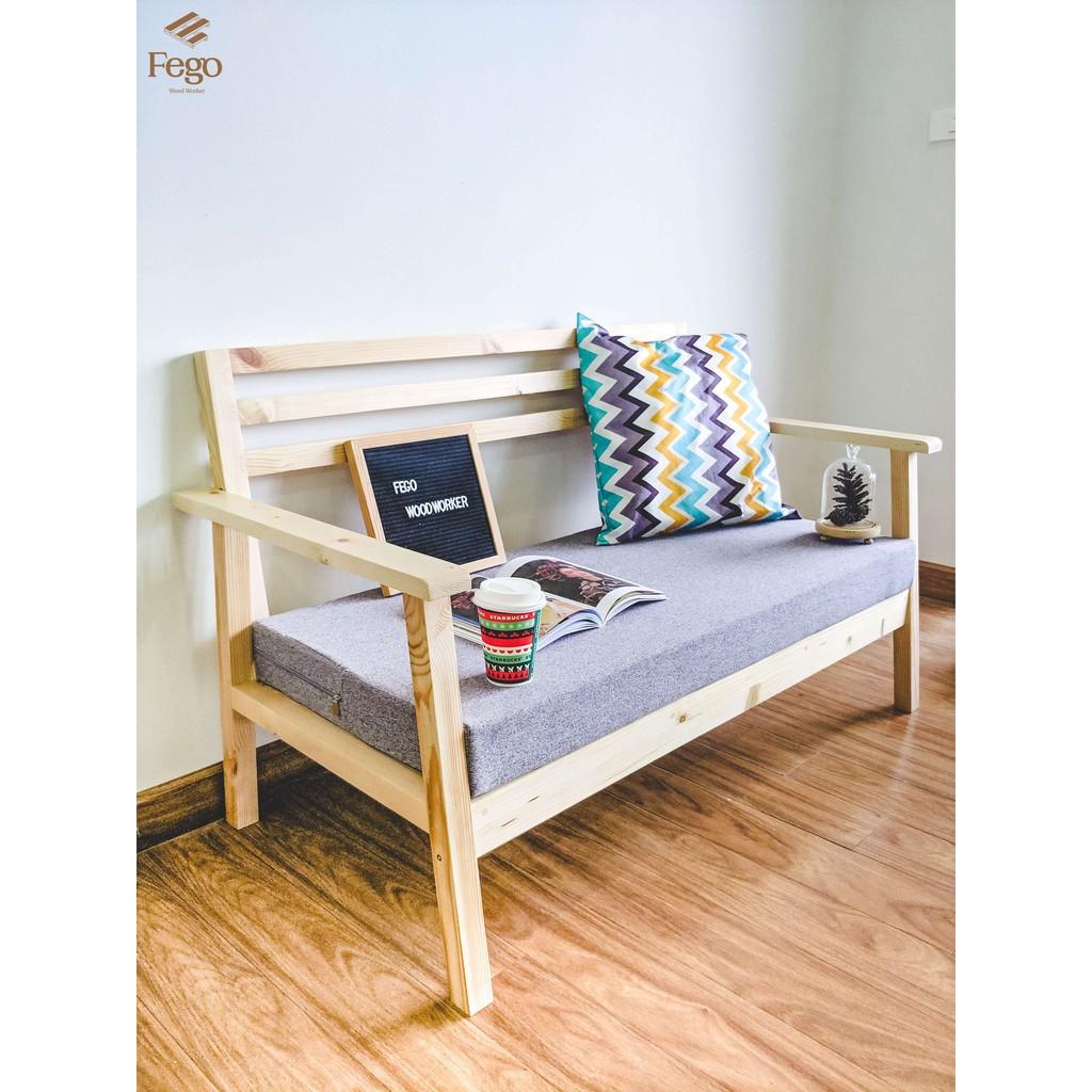 Ghế sofa phòng khách / Ghế sofa gỗ tiếp khách kèm đệm