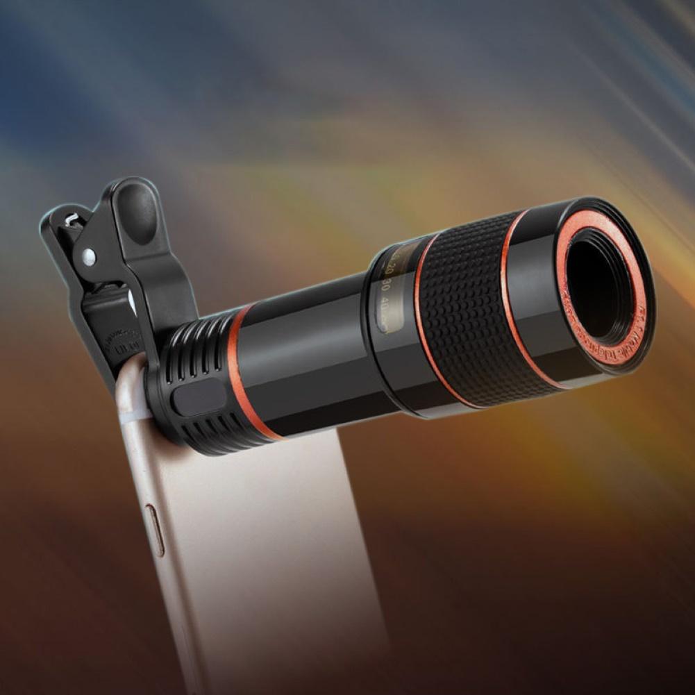 【ky】Universal 12X Zoom High Clarity Telescope Telephoto Mobile Phone Camera Lens with Clip