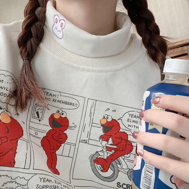 Áo dài tay cổ thêu họa tiết cute