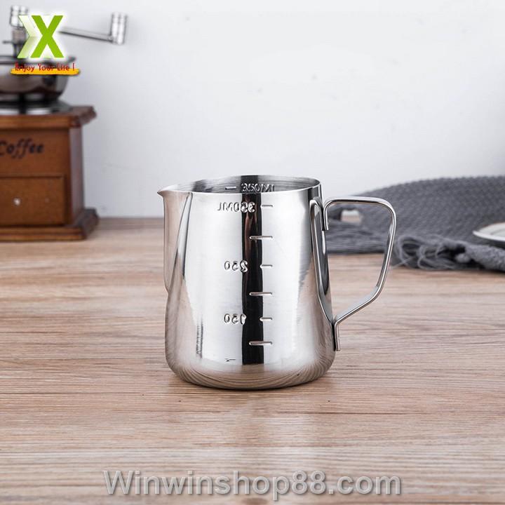 Ca đánh sữa inox có vạch chia 350ml - Winz.vn