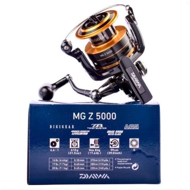 bộ combo cần câu lục DAIWA  cần lục DAIWA dài 4m25 t33 + máy câu DAiWA MGZ 5000 fum kim loại 1 bộ y hình