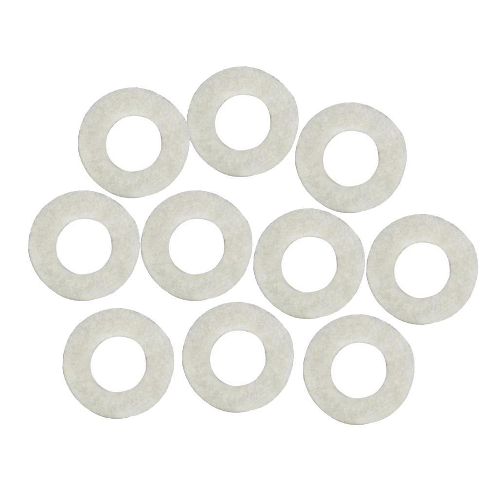 Set of 10 Pieces Trumpet Valve Stem Felt Washers Black