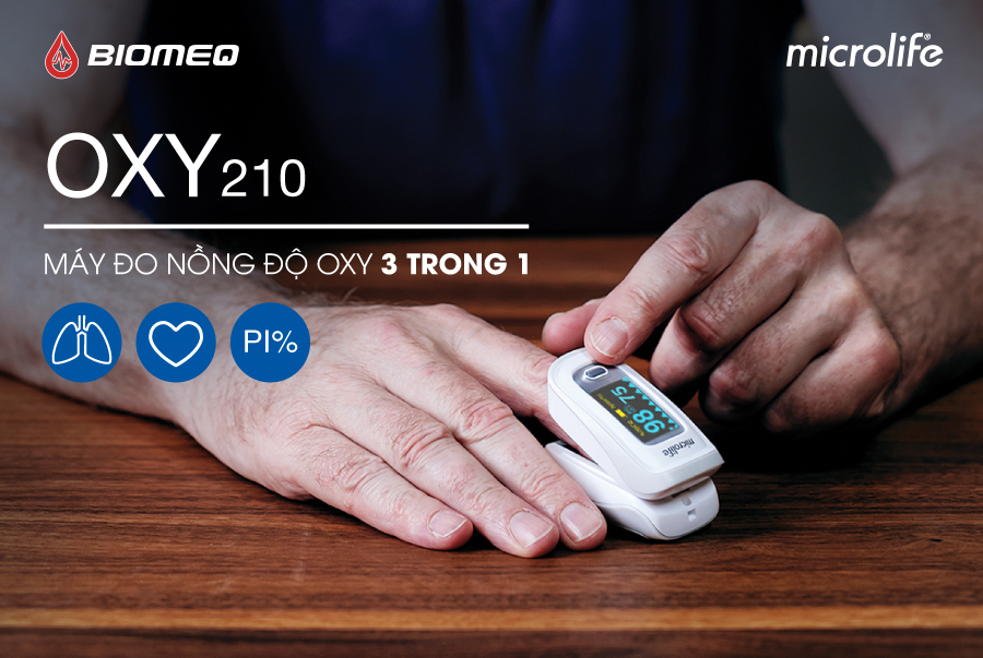 Máy Đo Nồng Độ Oxy SPO2 Và Nhịp Tim Microlife OXY210 -VT0949