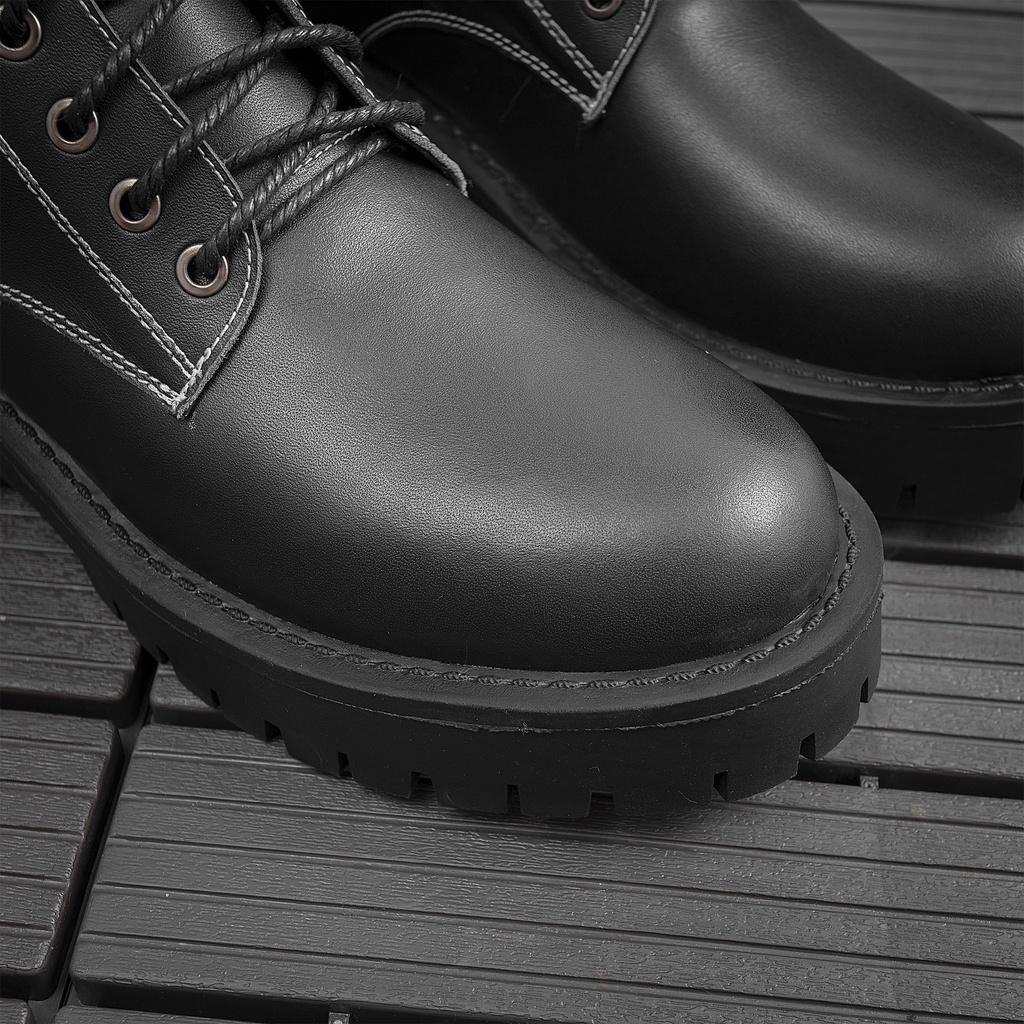 Giày Da Nam AROTI Combat Boots Zip Cao Cổ Chất Da Bò Đẹp Cao Cấp,Đế Khâu Chắc Chắn, Tăng Chiều Cao 5cm Đủ size G610-N