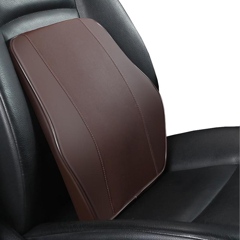Gối Tựa Lưng Ô Tô Cao Su Non Bọc Da Cao Cấp , Gối Tựa Đầu Dùng Cho Xe Ô Tô, gối công thái học chống mỏi, thoáng khí - Be - Da