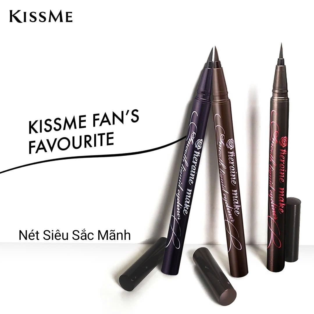 Bút Kẻ Mắt Nước Siêu Chống Trôi Kissme Heroine Make Smooth Liquid Eyeliner Super Keep Nét Siêu Sắc Mãnh (0.1g)