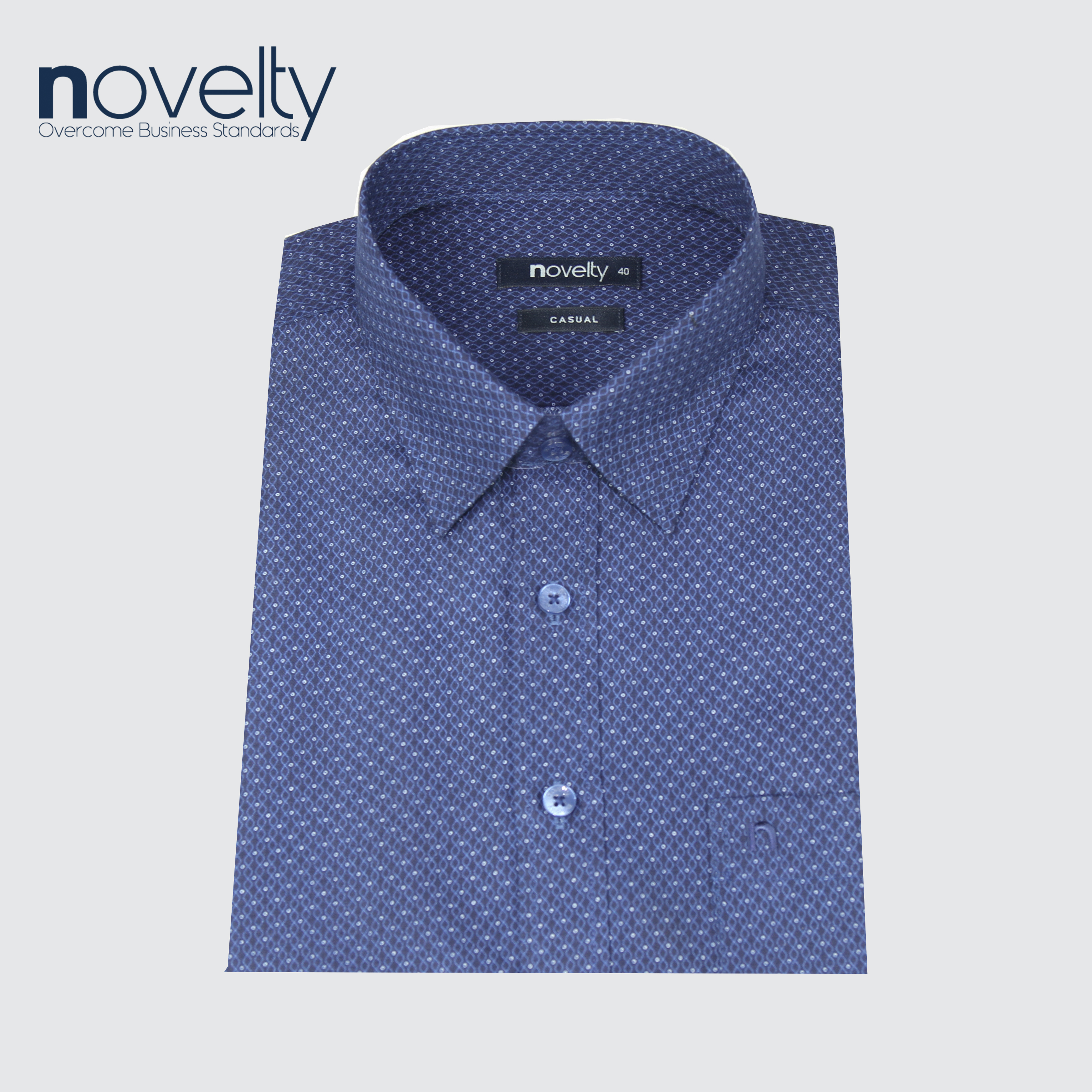 Áo sơ mi nam ngắn tay Novelty hoa văn Casual NSMMHTNSPB220282N