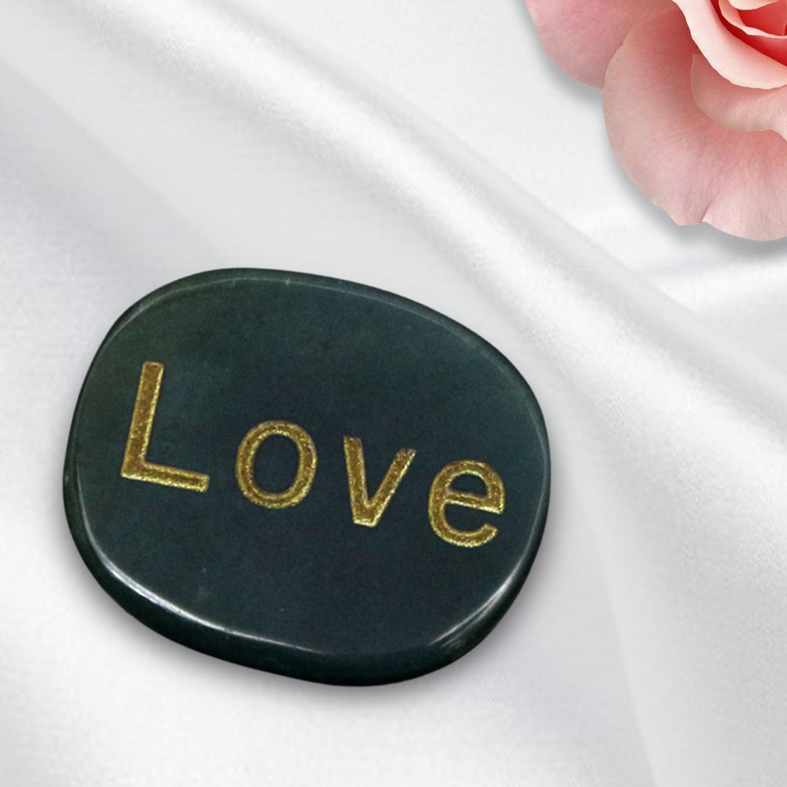 Small Engraved Stones, Polished Flat Oval Shape Tumble Stones Pocket Stones for Dorm Desk Night  Unique Gifts