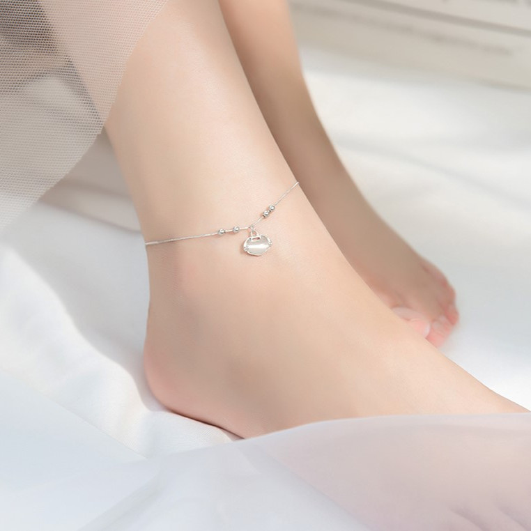 Lắc Chân Bạc Nữ Đẹp Sang Chảnh LCBN213 + Tặng Hộp Đựng Lắc Xinh Xắn + Tặng Khăn Lau Bạc chuyên dụng