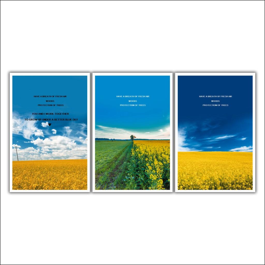 Tranh treo tường bộ 3, tranh trang trí nhà cửa 20x30cm