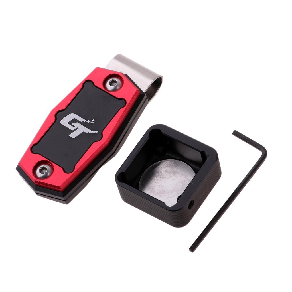 2 Set Billiard Chalk Holder Magnetic, Deluxe Aluminum Alloy, Black + Red