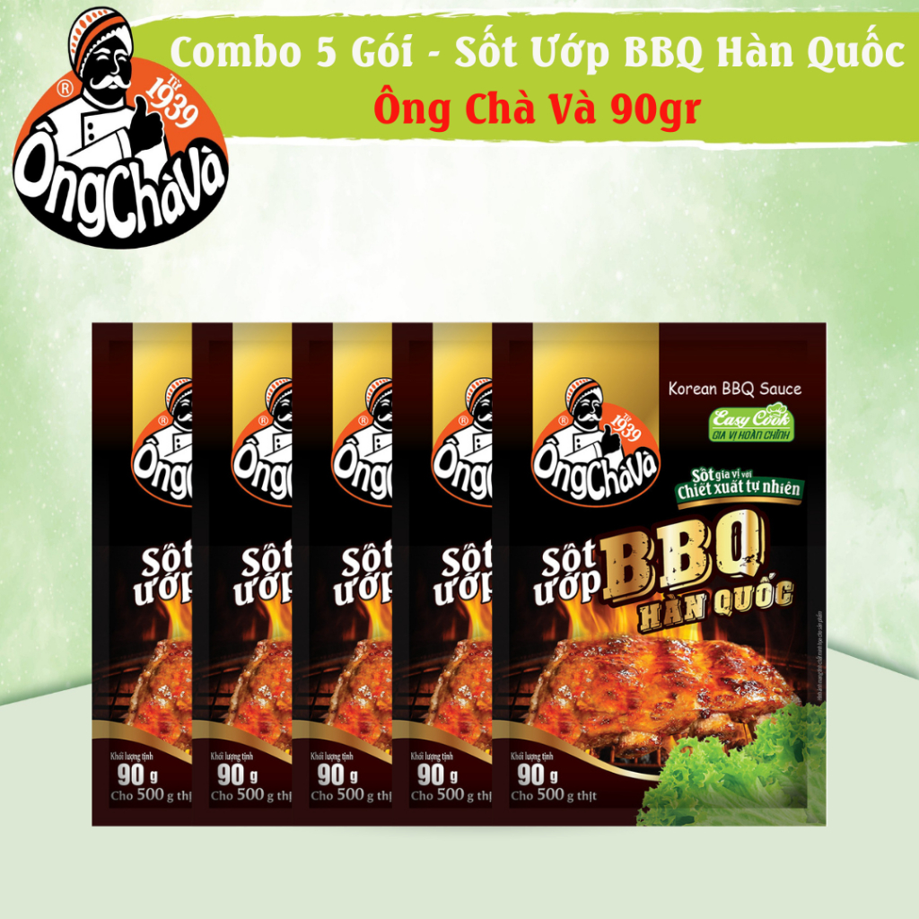 Combo 5 Gói Sốt Ướp BBQ Hàn Quốc Ông Chà Và 90g