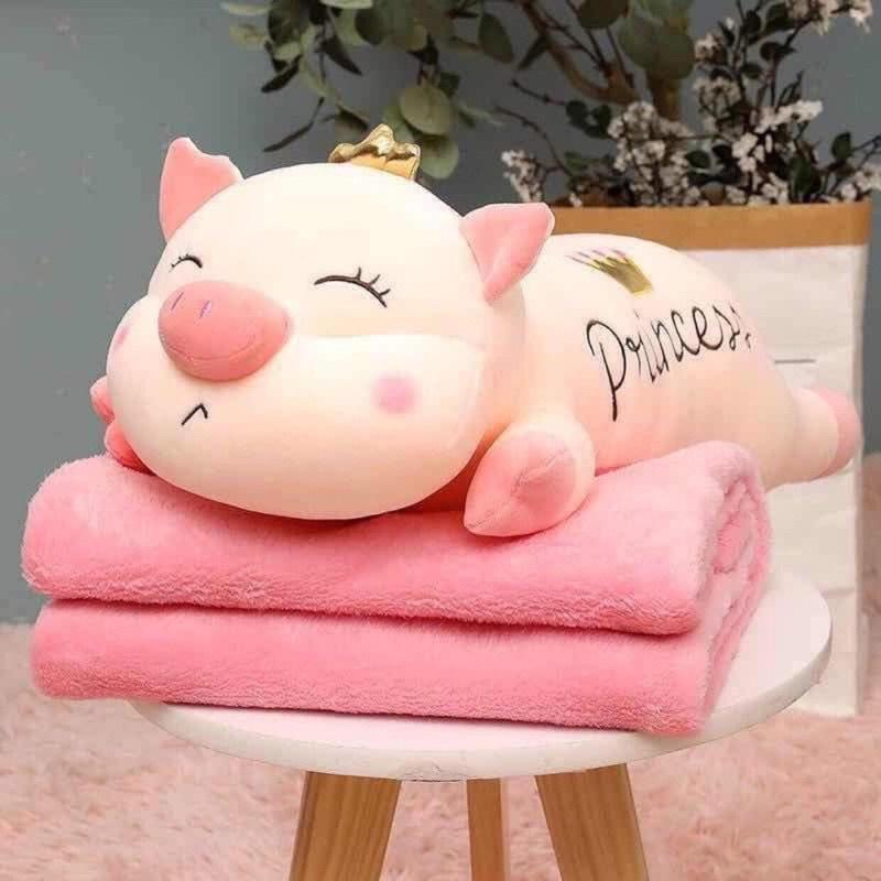 Bộ chăn kèm gấu bông 2 trong 1 dễ thương