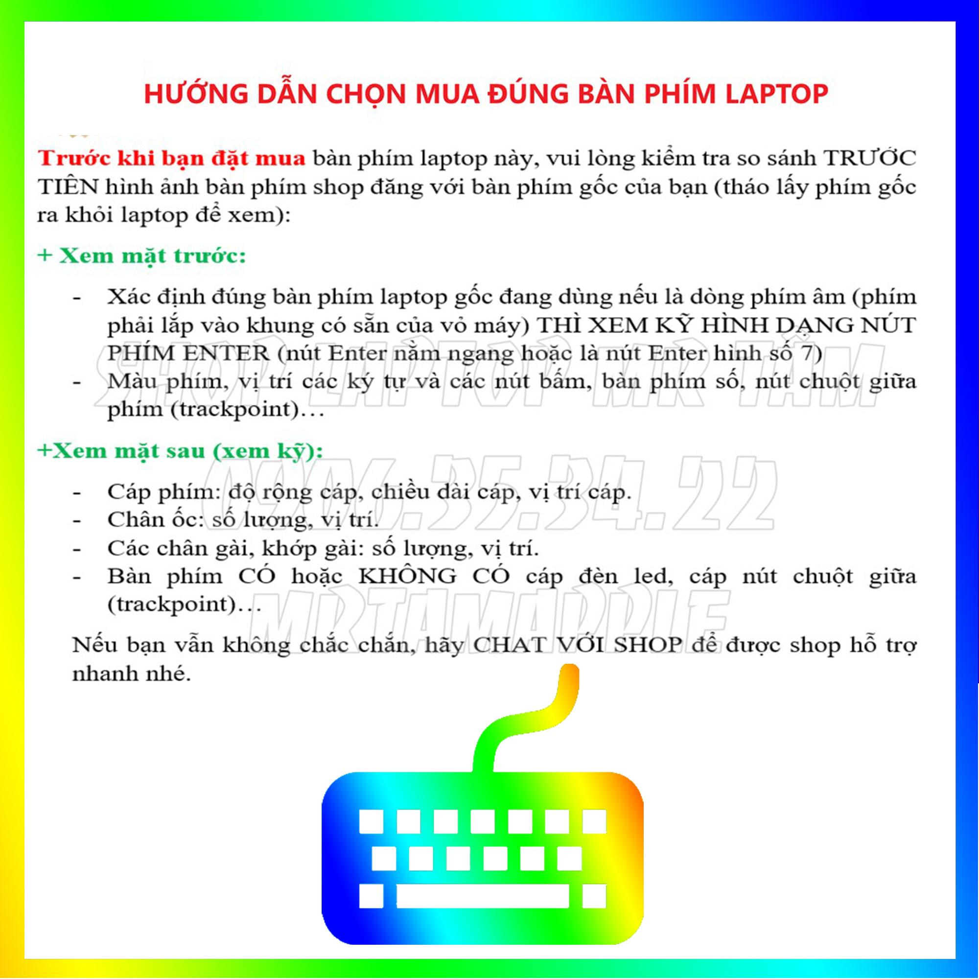 Bàn phím dành cho laptop Dell Latitude 3470 3460 3450 Không Led - Phím Zin - Hàng Chính Hãng