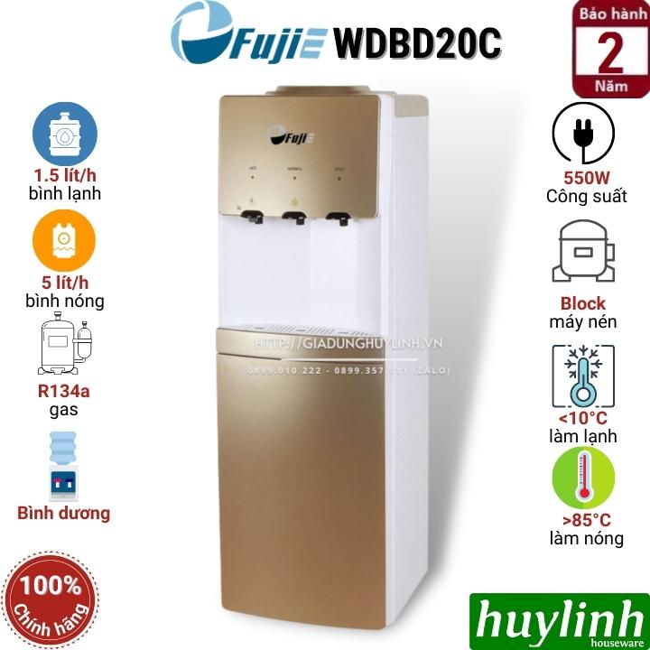 Cây nước nóng lạnh 3 vòi Fujie WDBD20C - Làm lạnh bằng Block - Hàng chính hãng