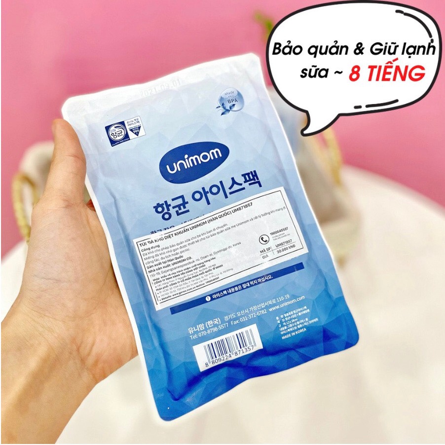 Túi Đá Khô Diệt Khuẩn Nano Giữ Nhiệt Bảo Quản Lạnh Sữa An Toàn, Tiện Lợi Unimom