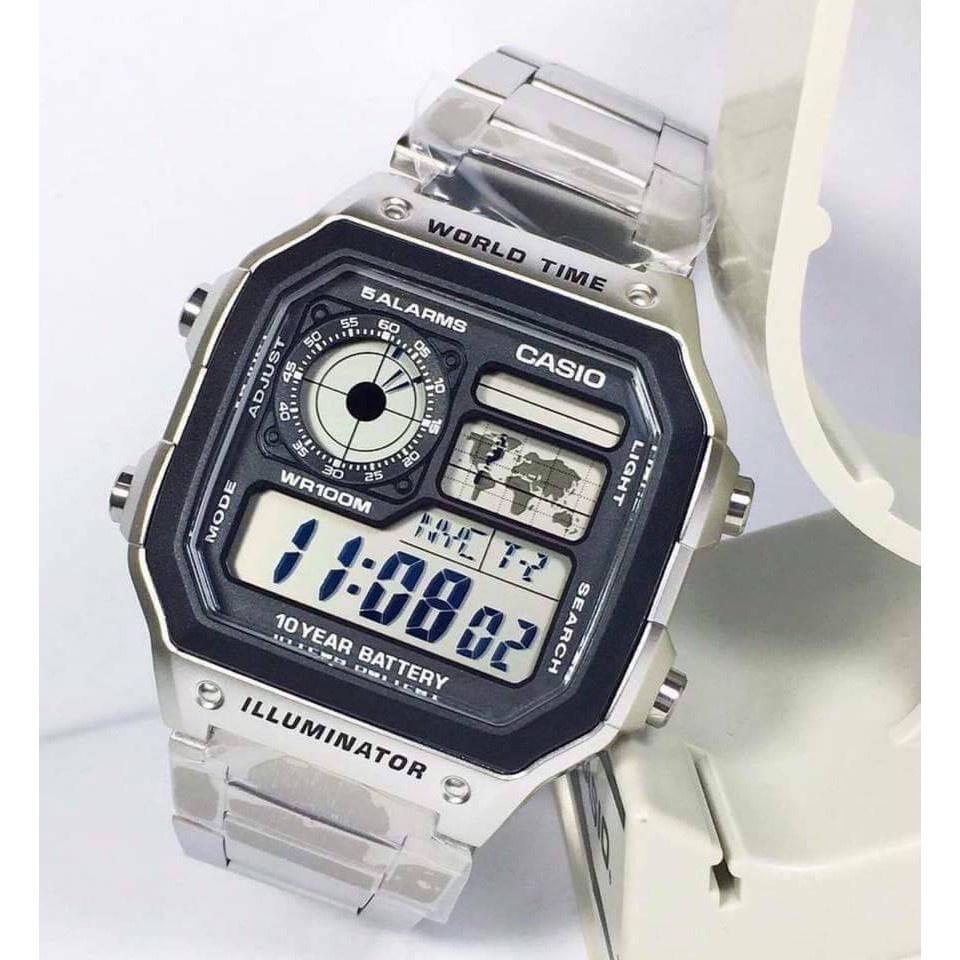 Đồng hồ nam dây kim loại Casio Standard chính hãng AE-1200WHD-1AVDF