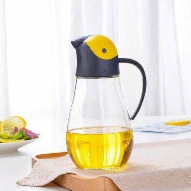 Bình Rót Dầu Nắp Mở Tự Động Tiện Lợi Bằng Thủy Tinh Cao Cấp Dung Tích 550ml CKO201