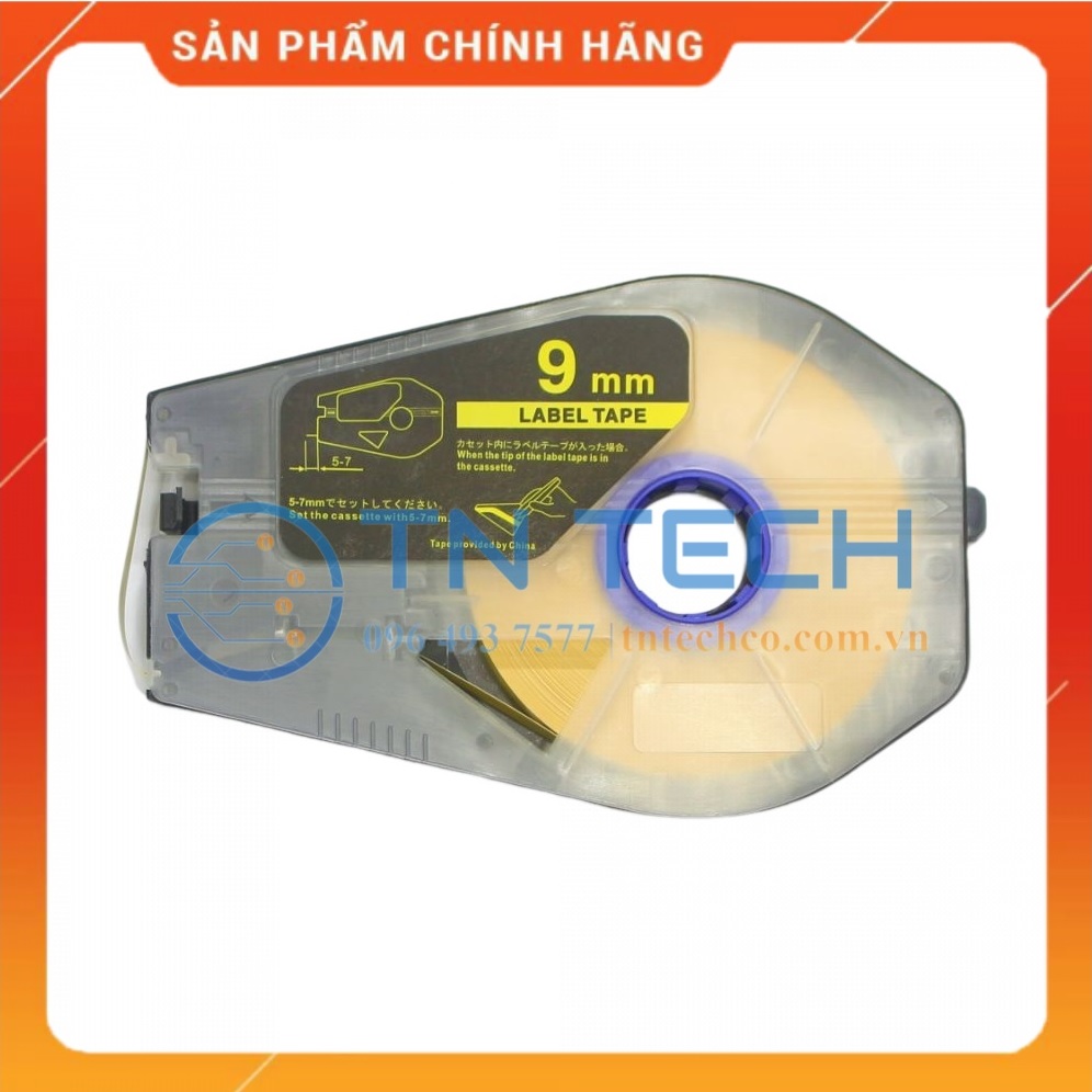 Nhãn in CANON PT-1109Y - Chữ đen nền vàng 9MM x 30M - Dùng cho máy in ống CANON [Hàng nhập khẩu]
