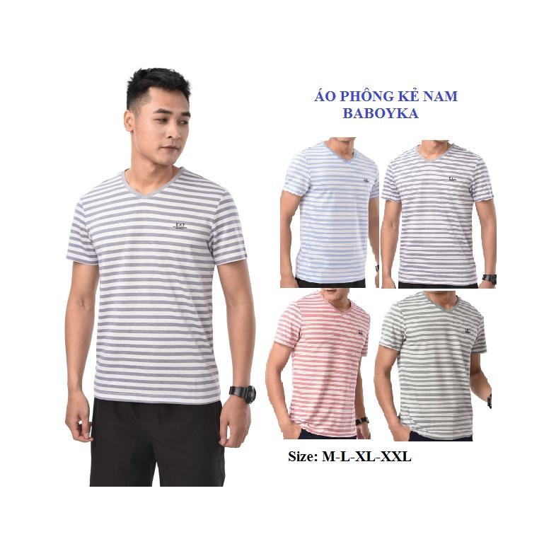 Áo thun nam cổ tim chất Cotton 100% LOGO thương hiệu BABOYKA 