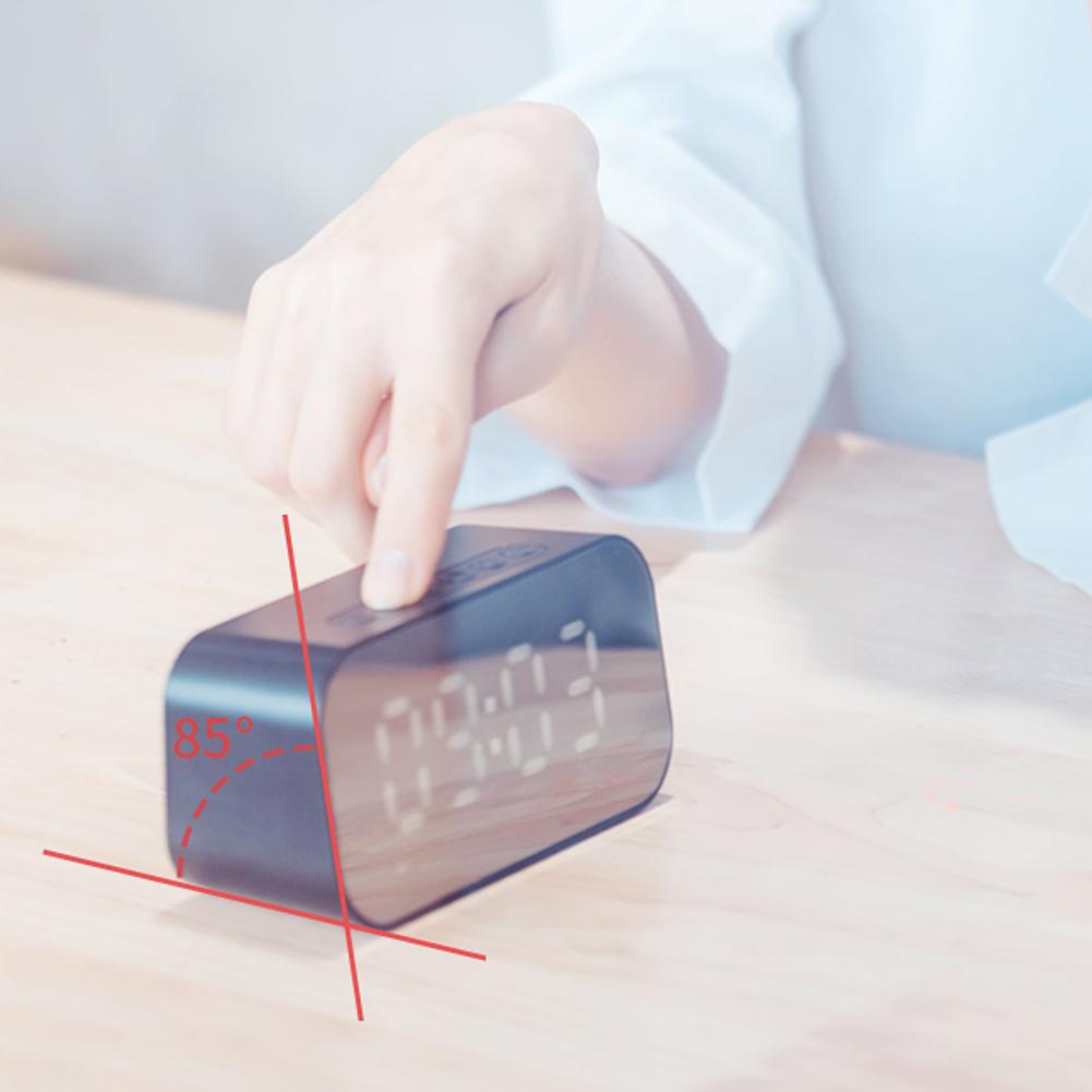 Loa Bt Không Dây Mặt Kính Hiển Thị Đồng Hồ Điện Tử 2 Trong 1 Tiện Dụng
