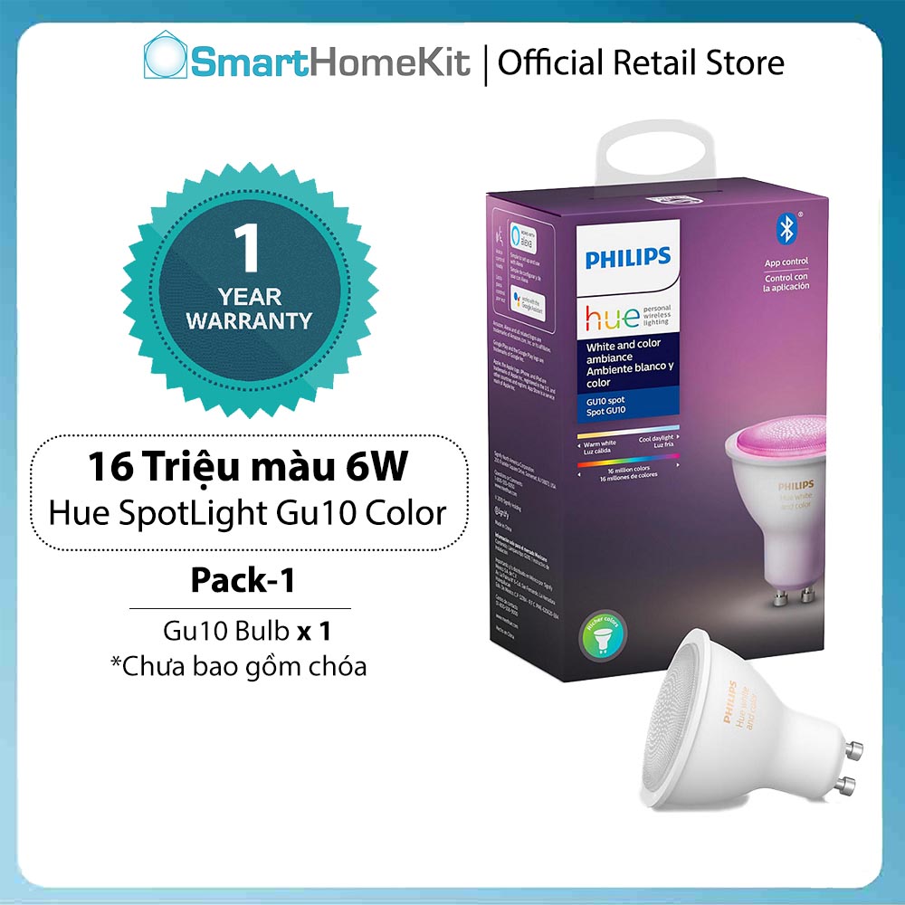 Đèn Philips Hue GU10 White and Color Ambiance Spot light 16 triệu màu - Hàng Nhập Khẩu