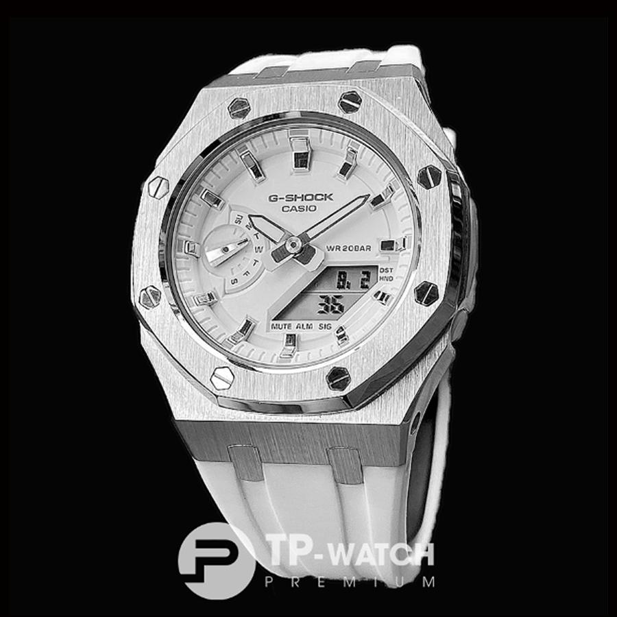 Đồng Hồ Nam Casio G-SHOCK GMA-S2100-7A SIZE NHỎ AP CUSTOM FULL WHITE ROYAL OAK