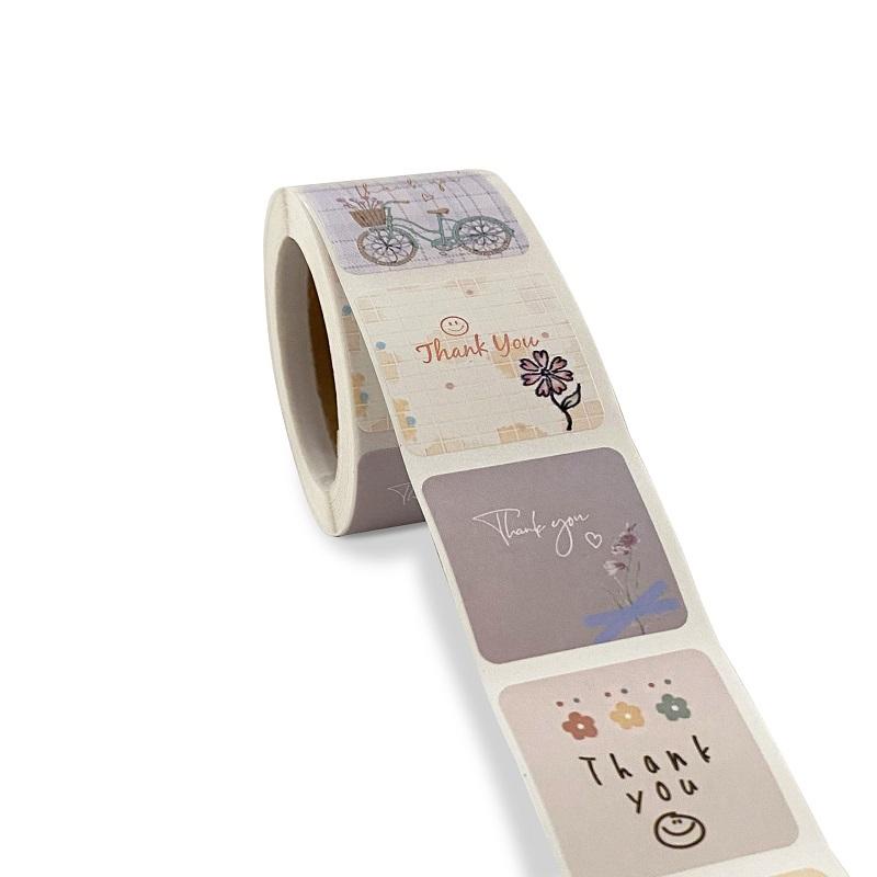 Cuộn sticker phong cách vintage dán niêm phong túi giấy, hộp bánh handmade, quà tặng dễ thương, tem dán thiệp Q1346