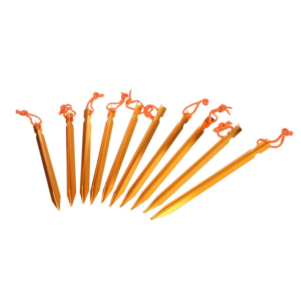 Pack of 10 Tent Stakes Peg Aluminum Alloy Camping Tent Nail with Storage Bag
