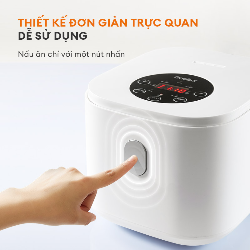 Nồi cơm điện thông minh GAABOR dung tích lớn lòng nồi 1.2L - 1.8L - Hàng chính hãng