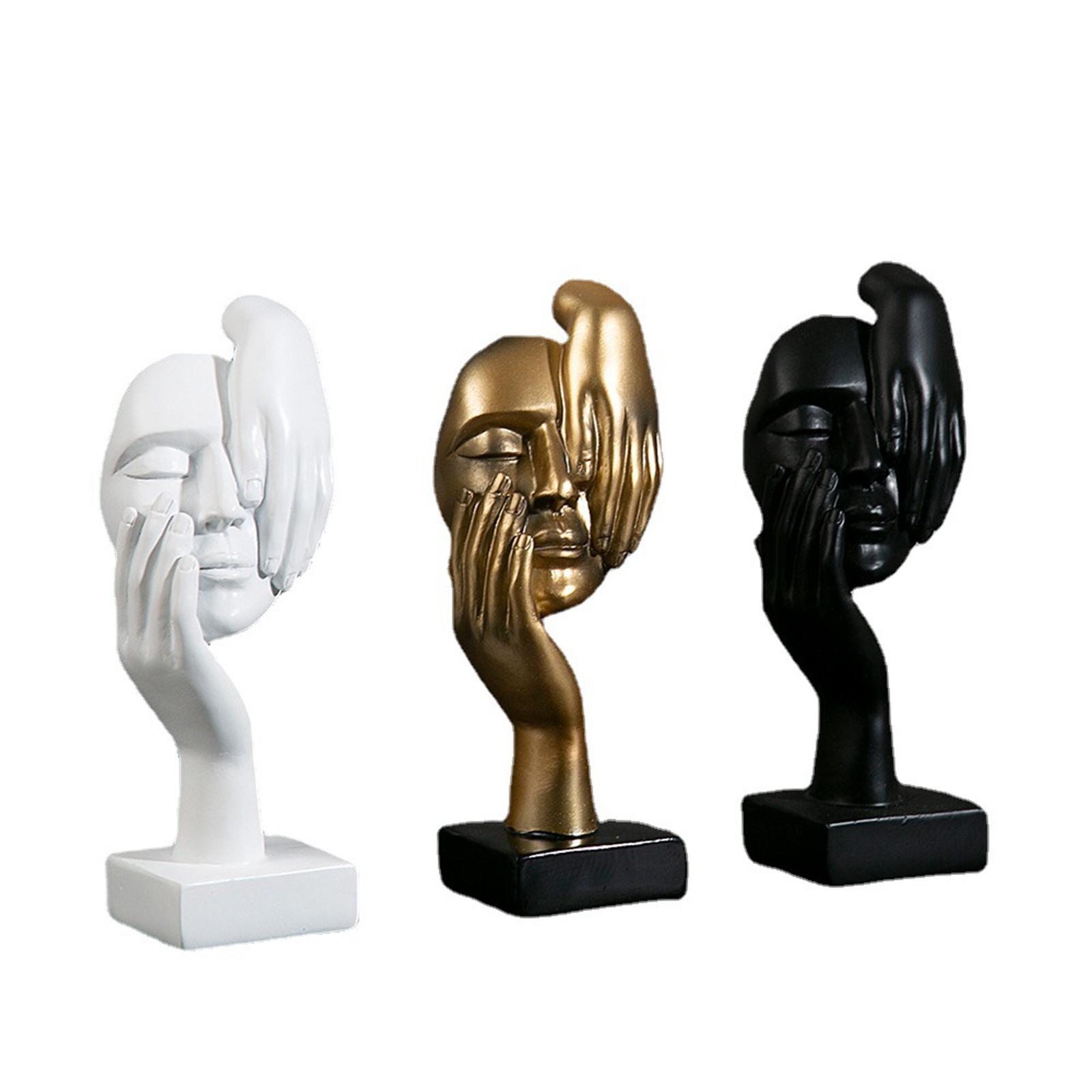 Creative Thinker Statue, Figurines Resin Ornament, Decoration Abstract Face Sculpture for Desktop Office Home Bookshelf Wedding Gift