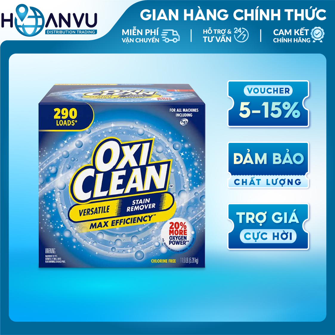 Bột Giặt Tẩy Đa Năng OxiClean Max Efficiency HE Powder Stain Remover (5.26kg)